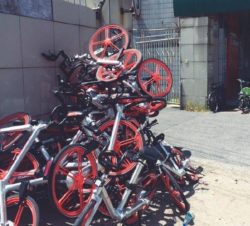 Stack of broken Mobikes